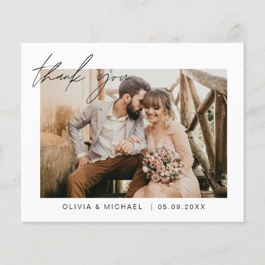 Minimalistisches Hochzeitsszenario - Dankeschön-Fo (Vorderseite)