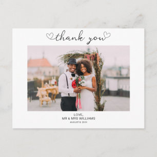 Minimalistisches Hochzeitsszenario Foto Danke Post Postkarte