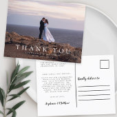 Minimalistisches Hochzeitsszenario Foto Dankeschön Postkarte