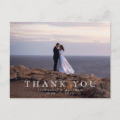 Minimalistisches Hochzeitsszenario Foto Dankeschön Postkarte (Vorderseite)