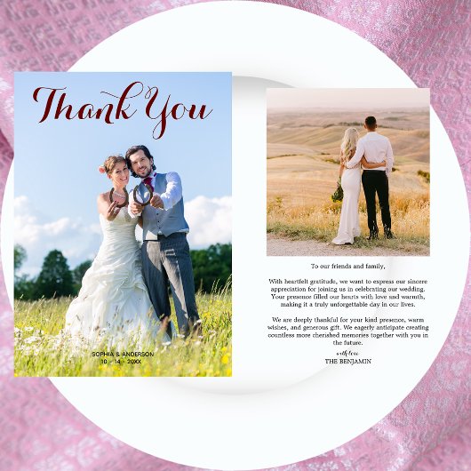 Minimalistisches Hochzeitsszenario Foto Moderne Sk Dankeskarte