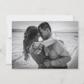 Minimalistisches Hochzeitsszenario in Black Waterc Save The Date (Rückseite)