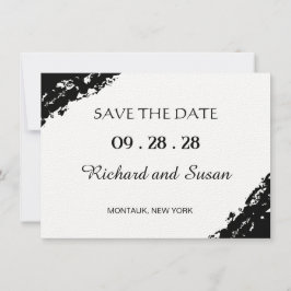 Minimalistisches Hochzeitsszenario in Black Waterc Save The Date