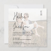 Minimalistisches Hochzeitsszenario mit modernem Fo Einladung (Vorderseite)