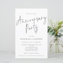 Minimalistisches Hochzeitstag Party Einladung