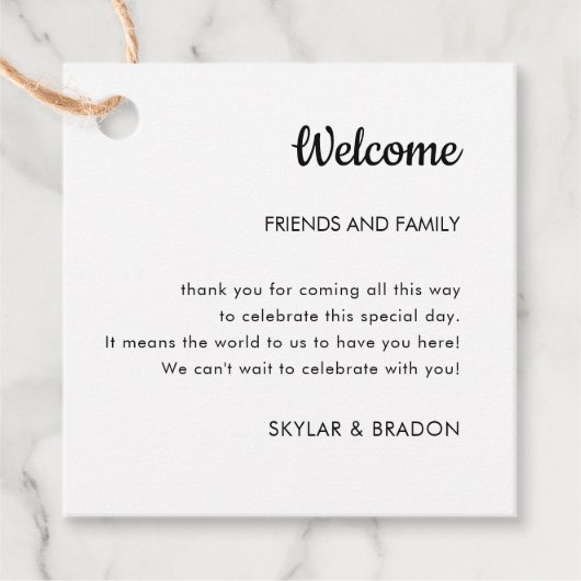 Minimalistisches Hochzeitstipendium Geschenkanhänger (Vorderseite)