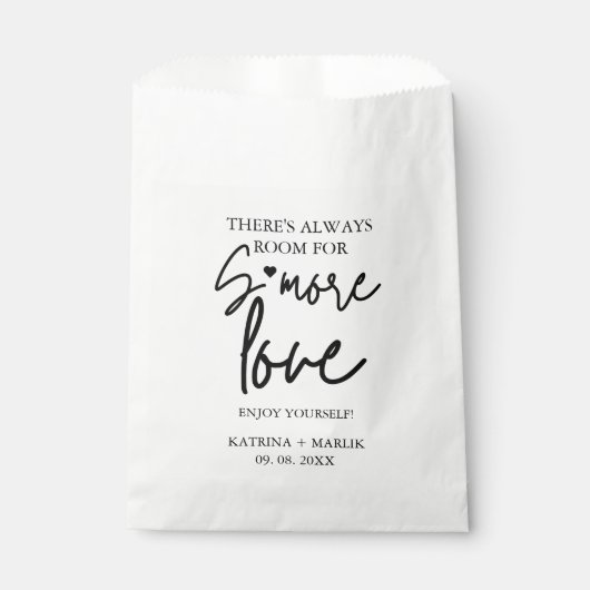 Minimalistisches Hochzeitszeichen - Mehr Liebe Geschenktütchen (Vorderseite)