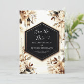 Minimalistisches Holz Rustikale Hochzeit Save The Date (Stehend Vorderseite)