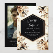 Minimalistisches Holz Rustikale Hochzeit Save The Date (Vorne/Hinten)