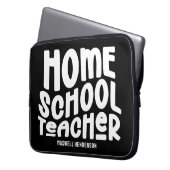 Minimalistisches Homeschool-Lehrer-Textdesign Laptopschutzhülle (Vorderseite Links)