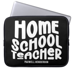 Minimalistisches Homeschool-Lehrer-Textdesign Laptopschutzhülle