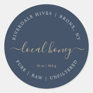 Minimalistisches Honigeetikett Rein Runder Aufkleber