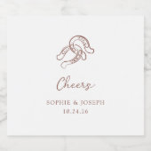 Minimalistisches Horseshoe | Braun- und Weiße Hoch Bierflaschenetikett (Einzelnes Label)