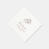 Minimalistisches Horseshoe | Braun- und Weiße Hoch Serviette (Ecke)