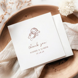 Minimalistisches Horseshoe | Braun- und Weiße Hoch Serviette