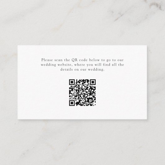 Minimalistisches Horseshoe | Hochzeitsseite QR Cod Begleitkarte (Rückseite)