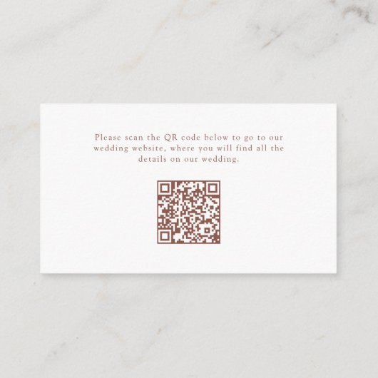 Minimalistisches Horseshoe | Hochzeitsseite QR Cod Begleitkarte (Rückseite)