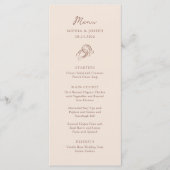 Minimalistisches Horseshoe | Neutral-Braun-Hochzei Menükarte (Vorderseite)