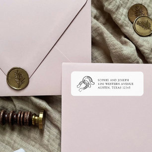 Minimalistisches Horseshoe Schwarz-Weiß-Hochzeit