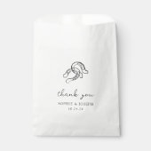 Minimalistisches Horseshoe | Schwarz-Weiß-Hochzeit Geschenktütchen (Vorderseite)