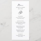 Minimalistisches Horseshoe | Schwarz-Weiß-Hochzeit Menükarte (Vorderseite)