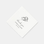 Minimalistisches Horseshoe | Schwarz-Weiß-Hochzeit Serviette (Ecke)