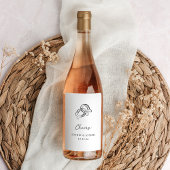 Minimalistisches Horseshoe | Schwarz-Weiß-Hochzeit Weinetikett