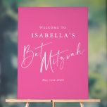 Minimalistisches Hot Pink Custom Bat Mitzvah Willk Acrylschild<br><div class="desc">Herzlich willkommen in diesem modernen pinkfarbenen Acryl Bat Mitzvah Schild! Mit einer schicken Kombination aus Serif- und Script-Schriftart fügt dieses Zeichen jedem Fest eine raffinierte Touch hinzu. Das elegante Acrylmaterial verleiht seinem zeitgenössischen Aussehen eine besondere Note und eignet sich somit hervorragend für Vorführungen, Foto oder Party. Ein wunderschöner Weg, um...</div>