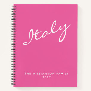 Minimalistisches Hot Pink Schriftzug Personalisier Notizblock