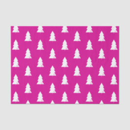 Minimalistisches Hot Pink White Christmas Tree Mus Seidenpapier