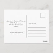 Minimalistisches Hot-Pink Wir bewegten neue Zuhaus Postkarte (Rückseite)