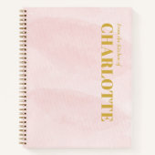 Minimalistisches Hübsches Rosa Wasserfarben Rezept Notizblock (Vorderseite)