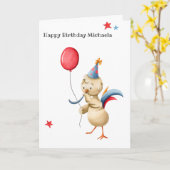 Minimalistisches Hühnchen feiert Personalisiert Karte (Gelbe Blume)