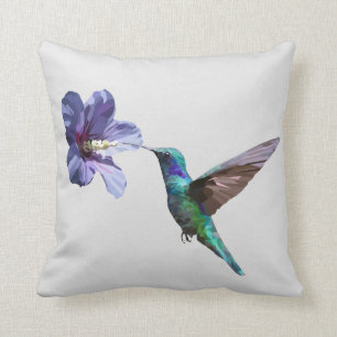 Minimalistisches Hummingbird/Hibiskus-Throw-Kissen Kissen