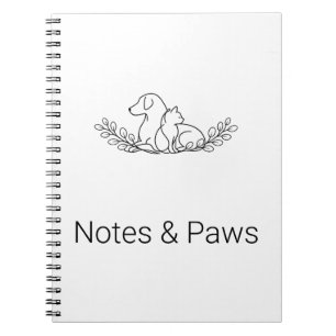 Minimalistisches Hunde- und Katzen-Linienkunst-Not Notizblock