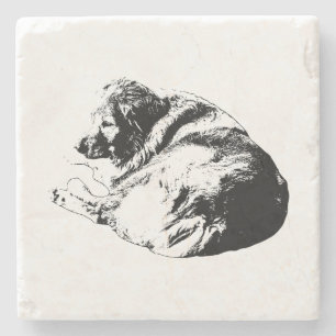 Minimalistisches Hundedesign schafft eine ruhige S Steinuntersetzer