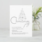 Minimalistisches Hygge Black and White Christmas P Einladung (Stehend Vorderseite)