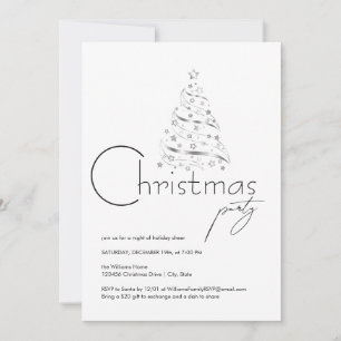 Minimalistisches Hygge Black and White Christmas P Einladung