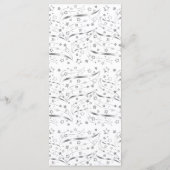 Minimalistisches Hygge Black and White Christmas P Menükarte (Rückseite)