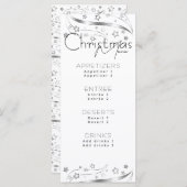 Minimalistisches Hygge Black and White Christmas P Menükarte (Vorne/Hinten)