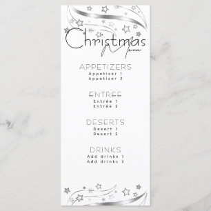 Minimalistisches Hygge Black and White Christmas P Menükarte