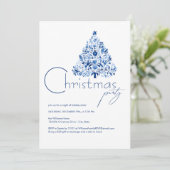 Minimalistisches Hygge White and Blue Party Einladung (Stehend Vorderseite)