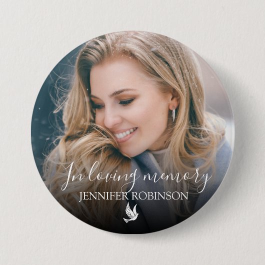 Minimalistisches In Loving Memory Foto Button (Vorderseite)