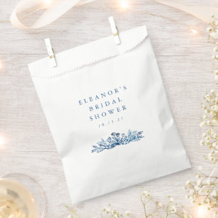 Minimalistisches Indigoblau Tinte Botanisches Brau Geschenktütchen