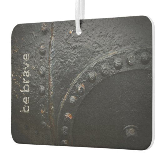 Minimalistisches industrielles Schwarzmetall Autolufterfrischer (Links)