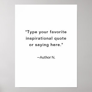 Minimalistisches Inspirierendes Zitat Schwarz und  Poster