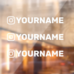 Minimalistisches Instagram-Handle-Geschäfts-Promo- Fensteraufkleber
