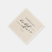 Minimalistisches Ivory Classic Script-Brautparty Serviette (Ecke)