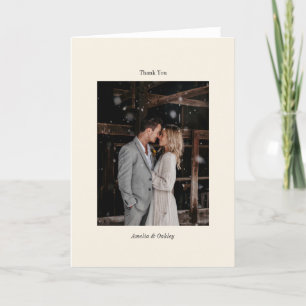 Minimalistisches Ivory Ecru Elegantes Hochzeitssze Dankeskarte