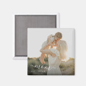 Minimalistisches Jahr mit weißer Script-Mama Magnet (Vorderseite/Rückseite)